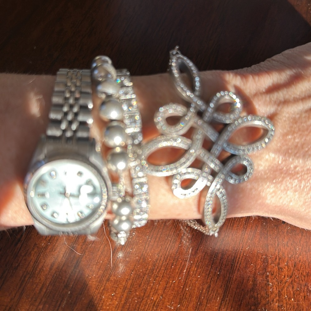 Brighton KNOTTINGHAM Celtic Cross Clear Swarovski Crystal Silver Bracelet RARE - Picture 9 of 11
